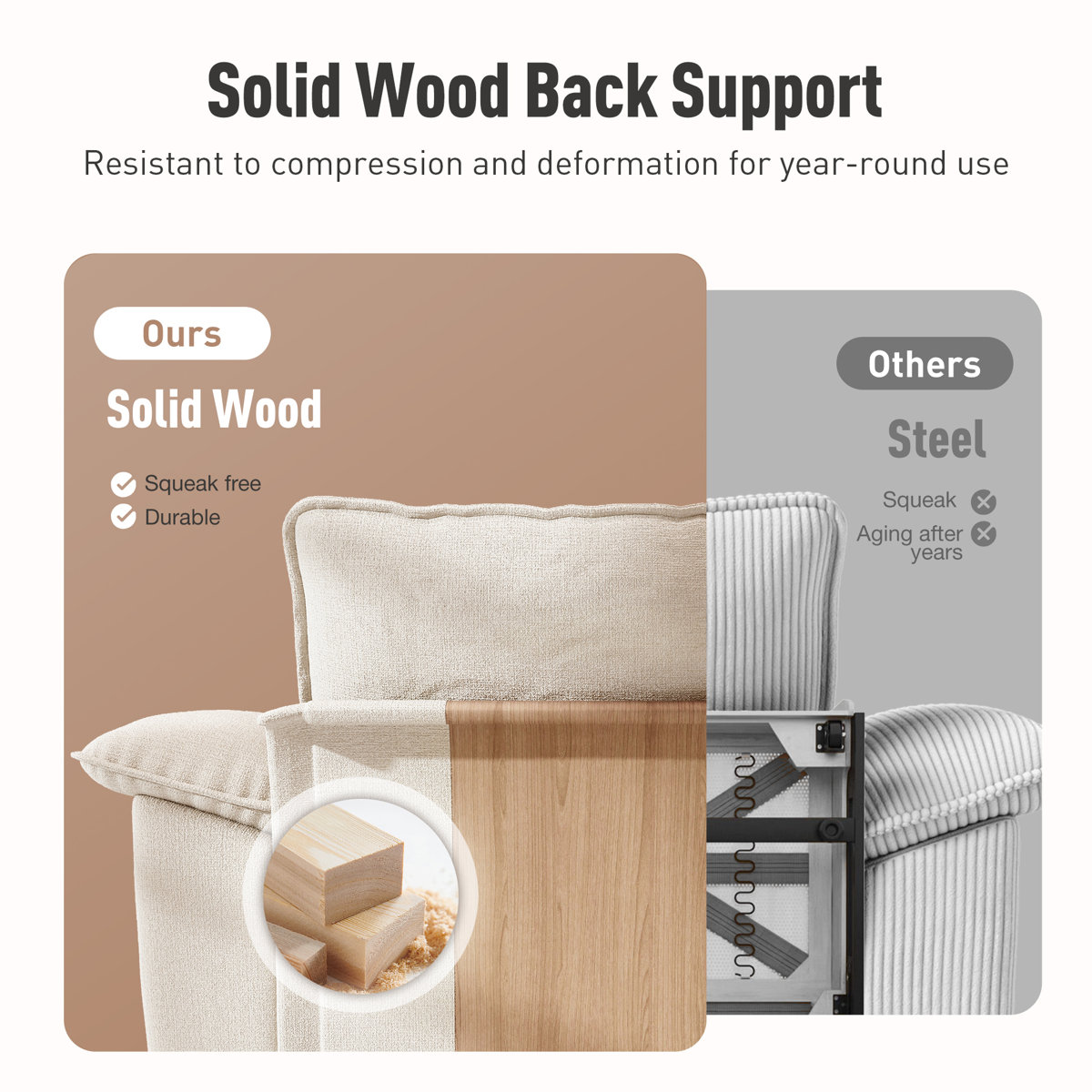 Deep Seat Sofa Chair With Throw Pillow